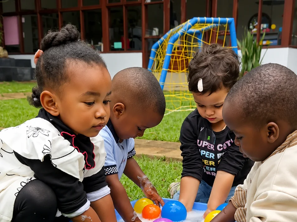 Children helping to clean up the garden — 'I can help the Earth'