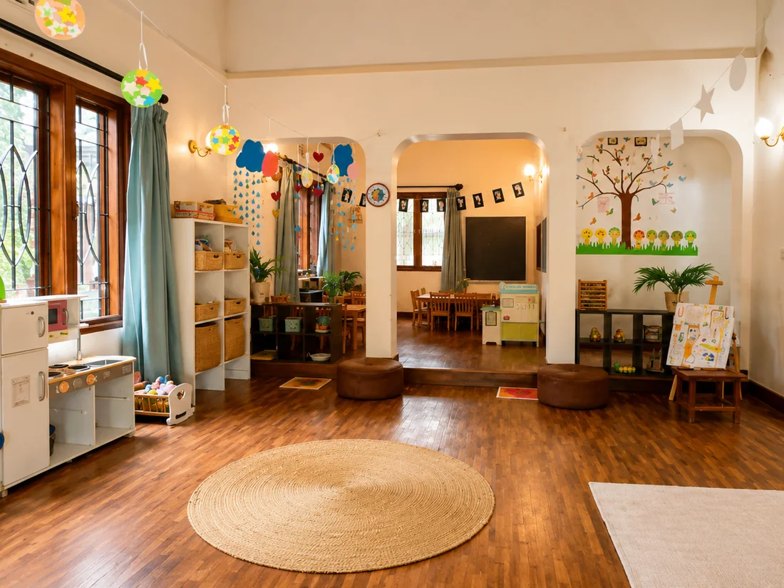 The Creche room at The Little Nest — a warm, calm space for babies and young toddlers